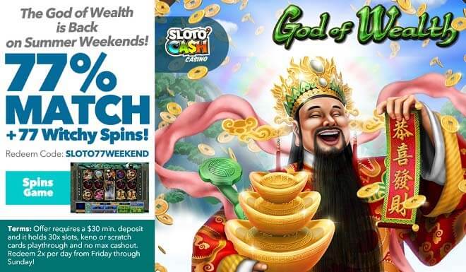 Sloto'Cash Weekend Free Spins Bonus